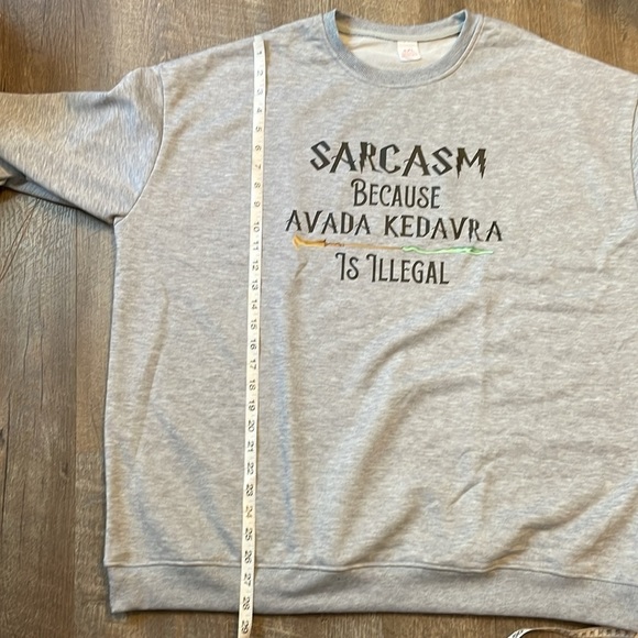 Harry Potter Sarcasm Avada Kedavra Wand Magic Gray Sweatshirt size 4XL - Picture 11 of 13